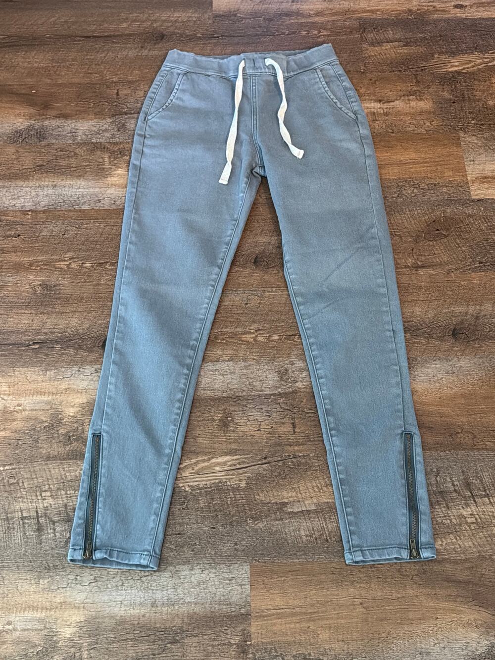 Easel Gray Utility Jogger Pants Zip Ankle Small